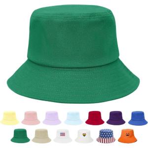 imageUnisex Athletic Bucket Hat Solid Colors Sun Hat with UV Protection for Outdoor Sports Packable Summer HatsGreen