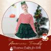 imageAmerican Trends Girls Sparkly Sequin Skirts Toddler 3Layers Ruffle Metallic Skirt Kids Glitter Skirt with HairbowGreen