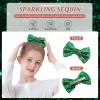 imageAmerican Trends Girls Sparkly Sequin Skirts Toddler 3Layers Ruffle Metallic Skirt Kids Glitter Skirt with HairbowGreen