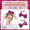 imageAmerican Trends Girls Sparkly Sequin Skirts Toddler 3Layers Ruffle Metallic Skirt Kids Glitter Skirt with HairbowHot Pink