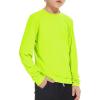 imageBoy Long Sleeve Rash Guard Shirt UPF 50 Sun Protection Rashguard Swim ShirtFluorescent Greenneon Orange