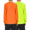 imageBoy Long Sleeve Rash Guard Shirt UPF 50 Sun Protection Rashguard Swim ShirtFluorescent Greenneon Orange