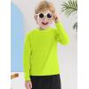imageBoys Rash Guard Swim Shirt Long Sleeve UPF 50 for Toddler Kids UV Protection Outdoor Rashguard Sun ShirtFluorescent Green