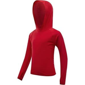 imageBoys Rash Guard Toddler Swim Shirts Long Sleeve Kids Fishing Shirt UPF 50 Sun Protection Swim Top with Thumb HoleRed