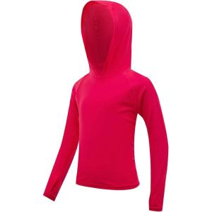 imageBoys Rash Guard Toddler Swim Shirts Long Sleeve Kids Fishing Shirt UPF 50 Sun Protection Swim Top with Thumb HoleRose Red