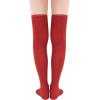 imageAmerican Trends Womens Knee High ampamp Thigh High Socks  Warm Striped Cosplay ampamp Athletic Socks01 1 Pack Red