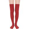 imageAmerican Trends Womens Knee High ampamp Thigh High Socks  Warm Striped Cosplay ampamp Athletic Socks01 1 Pack Red