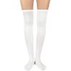 imageAmerican Trends Womens Knee High ampamp Thigh High Socks  Warm Striped Cosplay ampamp Athletic Socks01 1 Pack White Solid