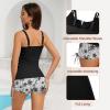 imageAmerican Trends Womens Tankini Swimsuits for Women 2025 Tummy Control Bathing Suits Two Piece Swimwear Tank Top with ShortA Black