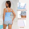 imageAmerican Trends Womens Tankini Swimsuits for Women 2025 Tummy Control Bathing Suits Two Piece Swimwear Tank Top with ShortBlue