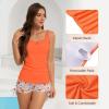 imageAmerican Trends Womens Tankini Swimsuits for Women 2025 Tummy Control Bathing Suits Two Piece Swimwear Tank Top with ShortOrange