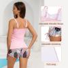 imageAmerican Trends Womens Tankini Swimsuits for Women 2025 Tummy Control Bathing Suits Two Piece Swimwear Tank Top with ShortPink