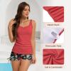 imageAmerican Trends Womens Tankini Swimsuits for Women 2025 Tummy Control Bathing Suits Two Piece Swimwear Tank Top with ShortRed