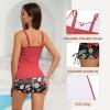 imageAmerican Trends Womens Tankini Swimsuits for Women 2025 Tummy Control Bathing Suits Two Piece Swimwear Tank Top with ShortRed