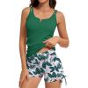 imageAmerican Trends Womens Tankini Swimsuits for Women 2025 Tummy Control Bathing Suits Two Piece Swimwear Tank Top with ShortGreen