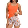 imageAmerican Trends Womens Tankini Swimsuits for Women 2025 Tummy Control Bathing Suits Two Piece Swimwear Tank Top with ShortOrange