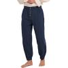imagePirate Pants for Men Pirate Costume Pant Renaissance Medieval Pant Halloween Costume Viking Pants MenNavy Blue