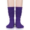 imageAmerican Trends Slouch Socks for Woman Scrunch Socks 80s 90s Knee High Socks Neon Socks Slouchy Socks Pack Long SocksDark Purple