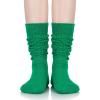 imageAmerican Trends Slouch Socks for Woman Scrunch Socks 80s 90s Knee High Socks Neon Socks Slouchy Socks Pack Long SocksGreen