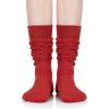 imageAmerican Trends Slouch Socks for Woman Scrunch Socks 80s 90s Knee High Socks Neon Socks Slouchy Socks Pack Long SocksRed