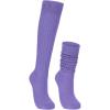 imageAmerican Trends Slouch Socks for Woman Scrunch Socks 80s 90s Knee High Socks Neon Socks Slouchy Socks Pack Long SocksLight Purple