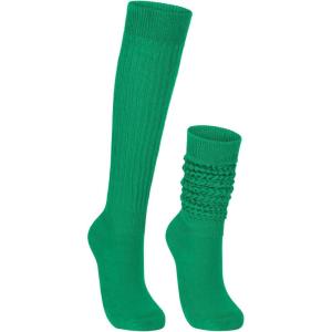 imageAmerican Trends Slouch Socks for Woman Scrunch Socks 80s 90s Knee High Socks Neon Socks Slouchy Socks Pack Long SocksGreen