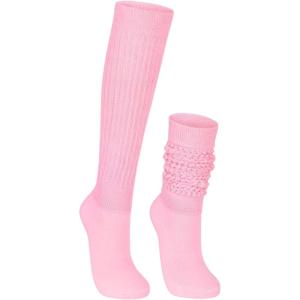 imageAmerican Trends Slouch Socks for Woman Scrunch Socks 80s 90s Knee High Socks Neon Socks Slouchy Socks Pack Long SocksLight Pink