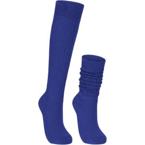 imageAmerican Trends Slouch Socks for Woman Scrunch Socks 80s 90s Knee High Socks Neon Socks Slouchy Socks Pack Long SocksRoyal Blue
