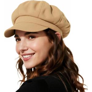 imageNewsboy Hats for Women Winter Beret Hat Classic Newsboy Caps Retro Fashion French Hats for WomenA Camel