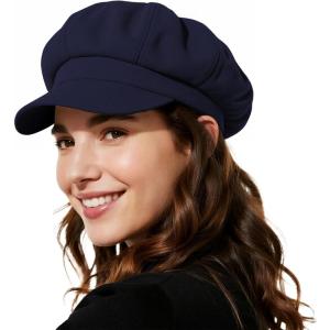 imageNewsboy Hats for Women Winter Beret Hat Classic Newsboy Caps Retro Fashion French Hats for WomenA Navy Blue