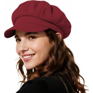 imageNewsboy Hats for Women Winter Beret Hat Classic Newsboy Caps Retro Fashion French Hats for WomenA Red