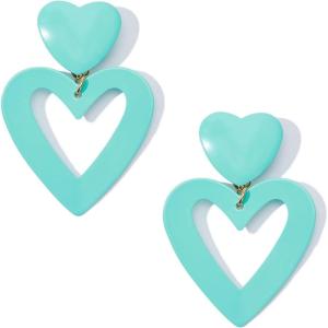 imageHeart Earrings Y2K Love Heart Big Hoop Cute Fun Dangle Earrings