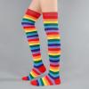 imageAmerican Trends Womens Rainbow Socks Striped Knee High Socks Thigh High Stockings Casual Tube Socks Costume Leg Warmers01 Red Rainbow