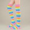 imageAmerican Trends Womens Rainbow Socks Striped Knee High Socks Thigh High Stockings Casual Tube Socks Costume Leg Warmers02 Pink Rainbow