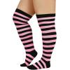 imageAmerican Trends Womens Rainbow Socks Striped Knee High Socks Thigh High Stockings Casual Tube Socks Costume Leg Warmers03 Orange Black Plus Size