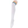 imageAmerican Trends Womens Rainbow Socks Striped Knee High Socks Thigh High Stockings Casual Tube Socks Costume Leg Warmers06 White Rainbow