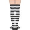 imageAmerican Trends Womens Rainbow Socks Striped Knee High Socks Thigh High Stockings Casual Tube Socks Costume Leg Warmers07 OrangePurpleWhite