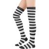 imageAmerican Trends Womens Rainbow Socks Striped Knee High Socks Thigh High Stockings Casual Tube Socks Costume Leg Warmers07 OrangePurpleWhite