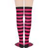 imageAmerican Trends Womens Rainbow Socks Striped Knee High Socks Thigh High Stockings Casual Tube Socks Costume Leg Warmers08 Rose Black Stripes