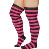 imageAmerican Trends Womens Rainbow Socks Striped Knee High Socks Thigh High Stockings Casual Tube Socks Costume Leg Warmers08 Rose Black Stripesplus Size