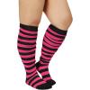 imageAmerican Trends Womens Rainbow Socks Striped Knee High Socks Thigh High Stockings Casual Tube Socks Costume Leg Warmers08 Rose Black Stripesplus Size