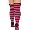 imageAmerican Trends Womens Rainbow Socks Striped Knee High Socks Thigh High Stockings Casual Tube Socks Costume Leg Warmers08 Rose Black Stripesplus Size