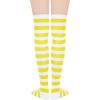 imageAmerican Trends Womens Rainbow Socks Striped Knee High Socks Thigh High Stockings Casual Tube Socks Costume Leg Warmers08 Yellow White Stripes