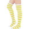 imageAmerican Trends Womens Rainbow Socks Striped Knee High Socks Thigh High Stockings Casual Tube Socks Costume Leg Warmers08 Yellow White Stripes