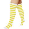 imageAmerican Trends Womens Rainbow Socks Striped Knee High Socks Thigh High Stockings Casual Tube Socks Costume Leg Warmers08 Yellow White Stripesplus Size