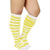 imageAmerican Trends Womens Rainbow Socks Striped Knee High Socks Thigh High Stockings Casual Tube Socks Costume Leg Warmers08 Yellow White Stripesplus Size