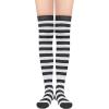 imageAmerican Trends Womens Rainbow Socks Striped Knee High Socks Thigh High Stockings Casual Tube Socks Costume Leg Warmers07 OrangePurpleWhite