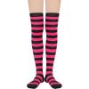 imageAmerican Trends Womens Rainbow Socks Striped Knee High Socks Thigh High Stockings Casual Tube Socks Costume Leg Warmers08 Rose Black Stripes