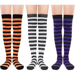imageAmerican Trends Womens Rainbow Socks Striped Knee High Socks Thigh High Stockings Casual Tube Socks Costume Leg Warmers01 Red Rainbow Plus Size