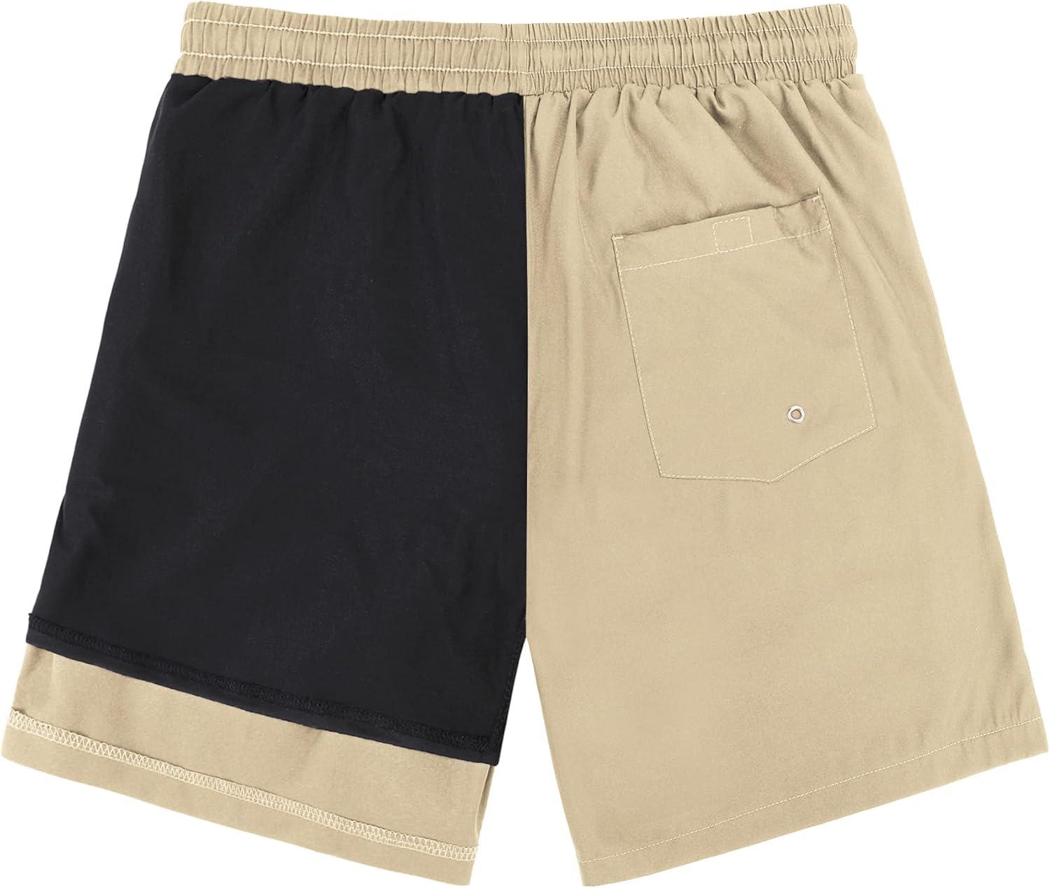 imageMens Swimsuit Trunks 7 Inch Inseam Beach Shorts with Pockets Mens Swimming Trunks Deep Khaki XL